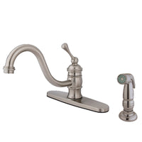 Thumbnail for Kingston Brass KB3578BLSP 8-Inch Centerset Kitchen Faucet, Brushed Nickel - BNGBath