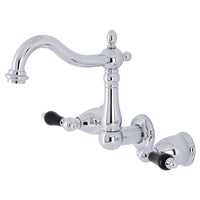 Thumbnail for Kingston Brass KS1251PKL Duchess Two-Handle Wall Mount Bathroom Faucet, Polished Chrome - BNGBath
