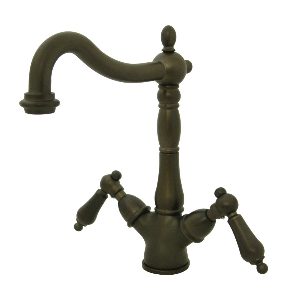 Kingston Brass KS1495AL Heritage 2-Handle Vessel Sink Faucet, Oil Rubbed Bronze - BNGBath