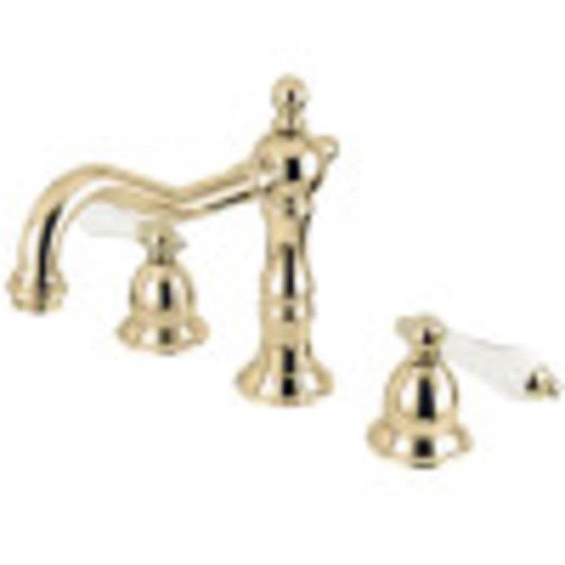 Kingston Brass CC53L2 8 to 16 in. Widespread Bathroom Faucet, Polished Brass - BNGBath