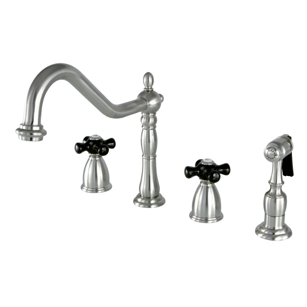 Kingston Brass KB1798PKXBS Widespread Kitchen Faucet, Brushed Nickel - BNGBath