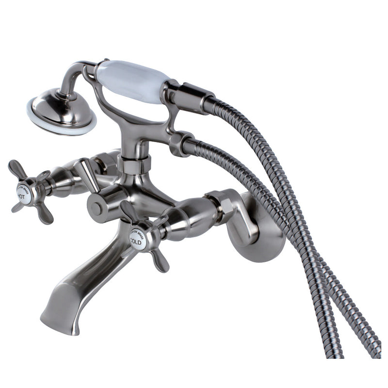 Kingston Brass KS285SN Essex Clawfoot Tub Faucet with Hand Shower, Brushed Nickel - BNGBath