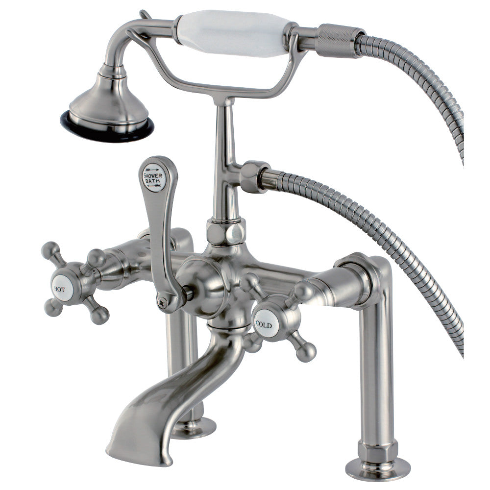 Aqua Vintage AE103T8BX English Country Deck Mount Clawfoot Tub Faucet, Brushed Nickel - BNGBath