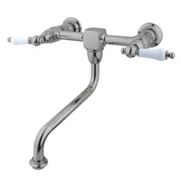 Thumbnail for Kingston Brass KS1218PL Heritage Wall Mount Bathroom Faucet, Brushed Nickel - BNGBath