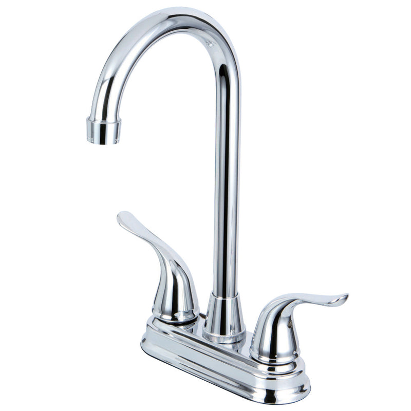 Kingston Brass KB2491YL Two Handle 4-inch Centerset Bar Faucet, Polished Chrome - BNGBath