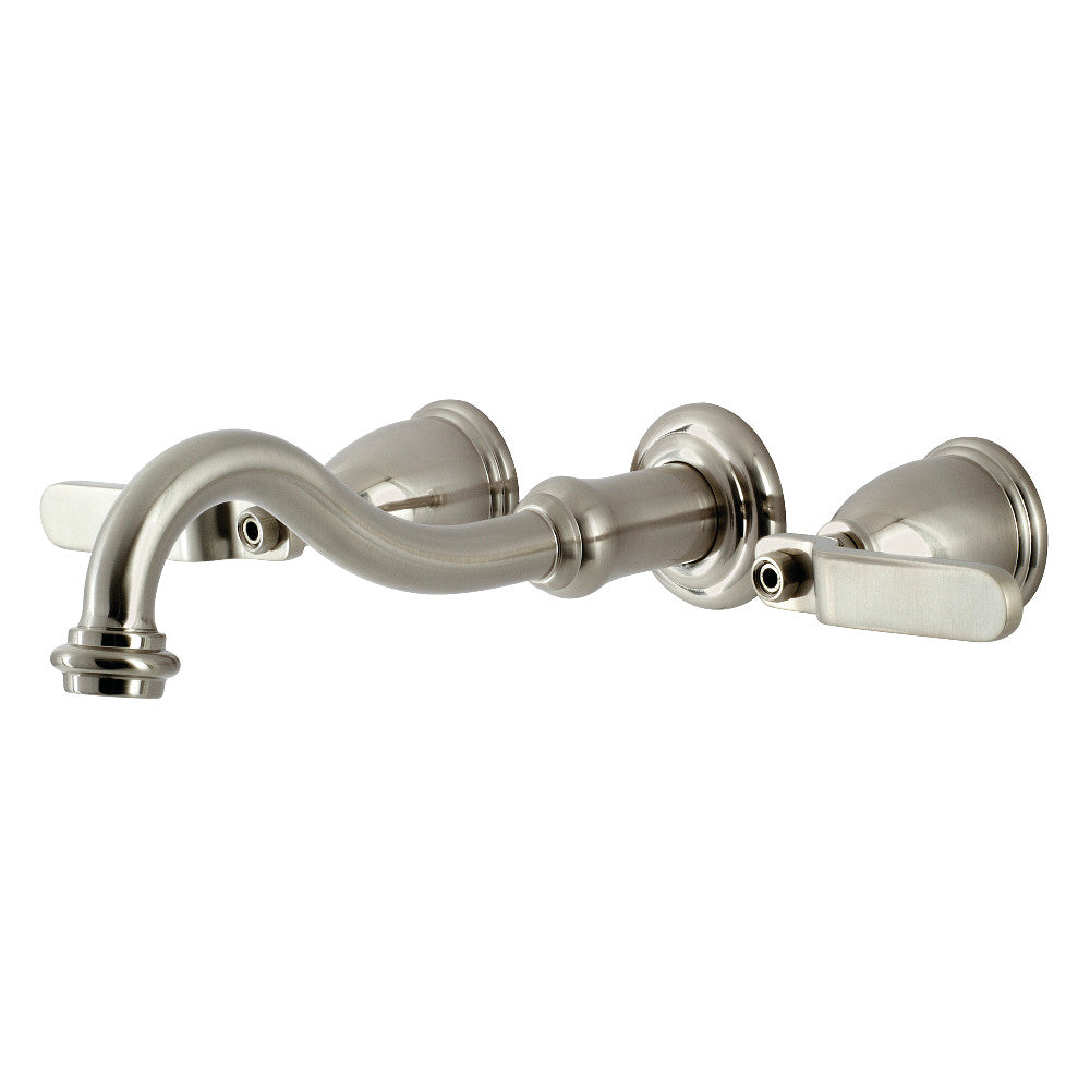 Kingston Brass KS3028KL Whitaker Two-Handle Wall Mount Tub Faucet, Brushed Nickel - BNGBath
