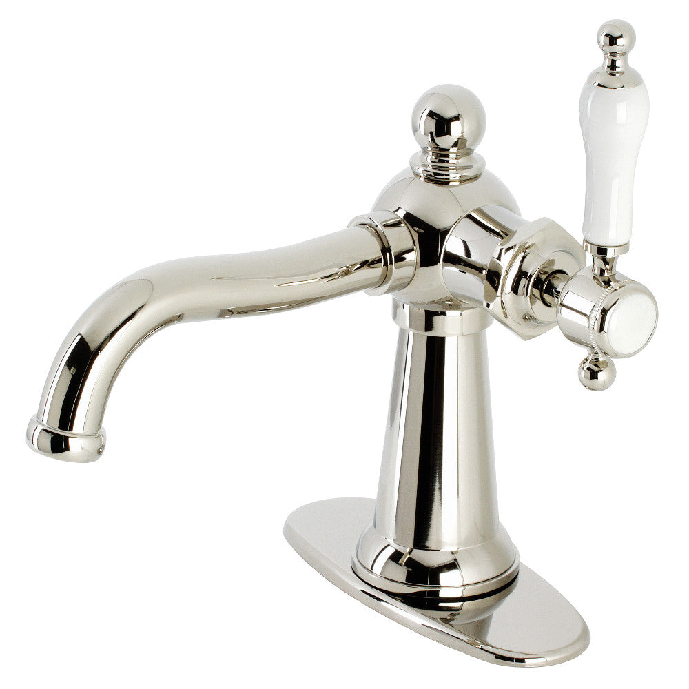 Kingston Brass KSD154KLPN Nautical Single-Handle Bathroom Faucet with Push Pop-Up, Polished Nickel - BNGBath