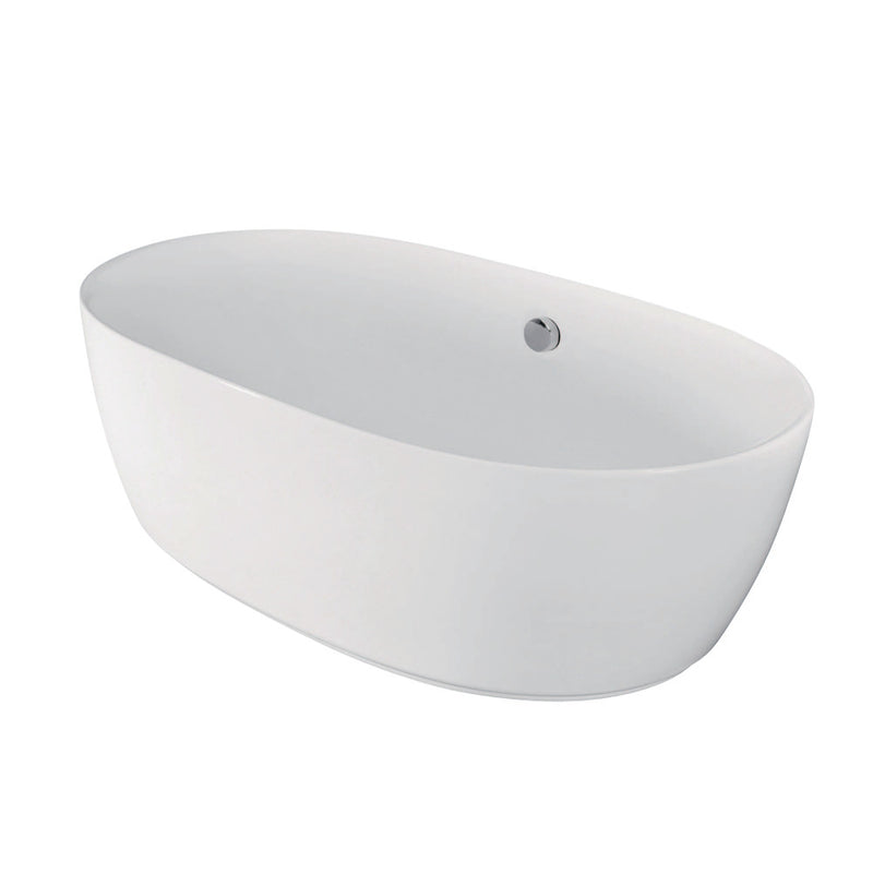 Aqua Eden VTDE713321 71-Inch Acrylic Double Ended Freestanding Tub with Drain, White - BNGBath