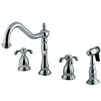 Thumbnail for Kingston Brass KS1791TXBS Widespread Kitchen Faucet, Polished Chrome - BNGBath