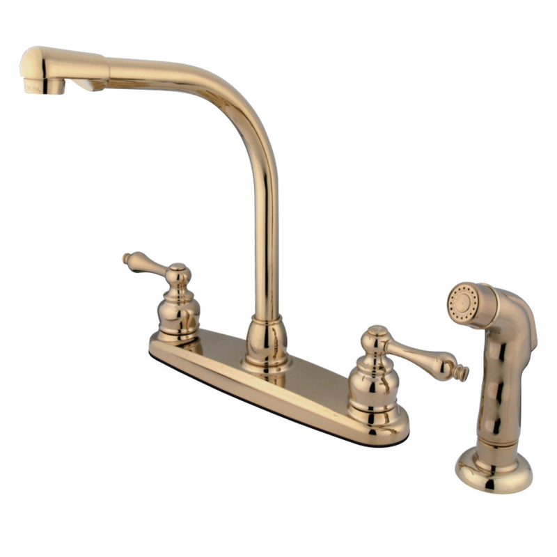 Kingston Brass KB712ALSP Victorian Centerset Kitchen Faucet, Polished Brass - BNGBath