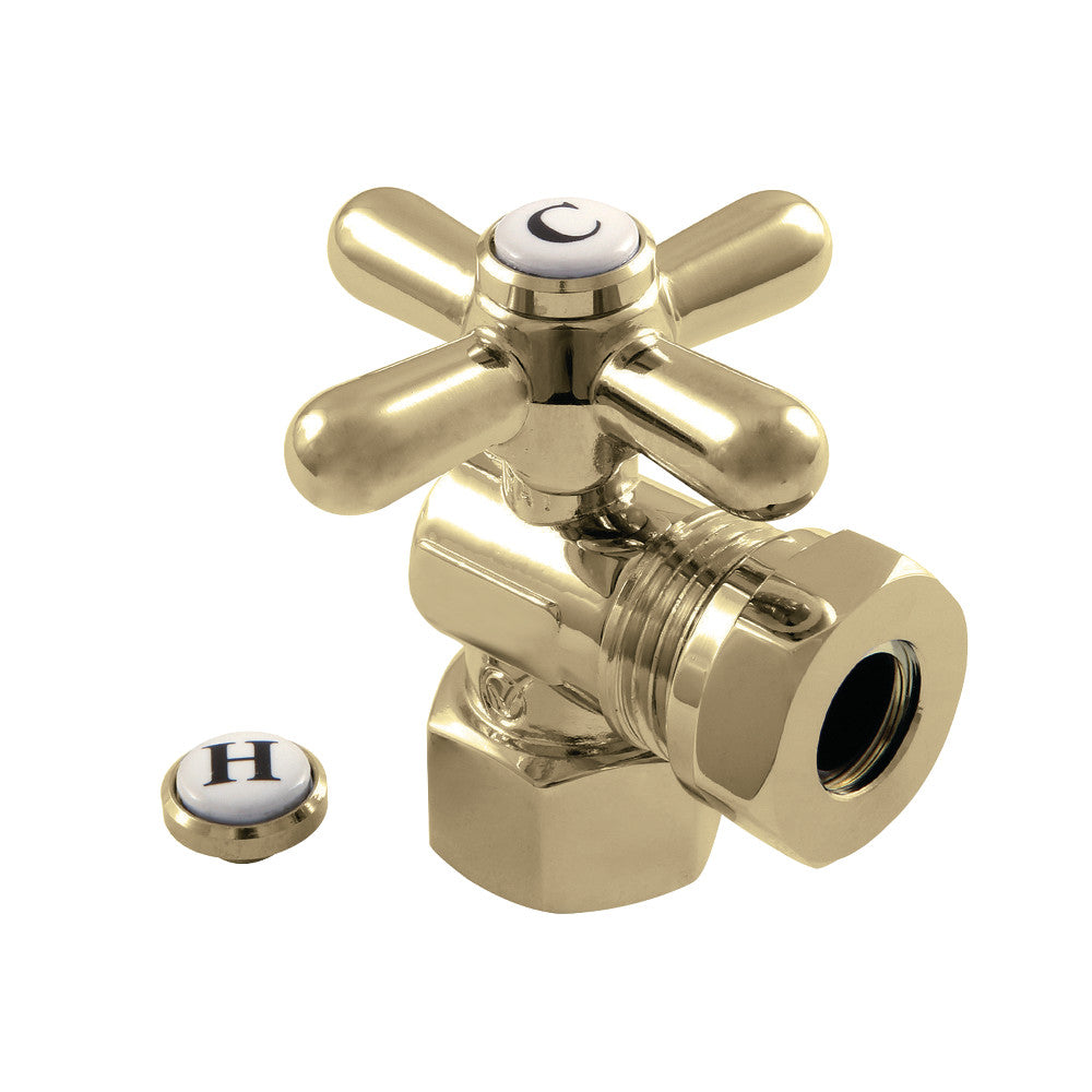 Kingston Brass CC44102X 1/2" FIP X 1/2" or 7/16" Slip Joint Angle Stop Valve, Polished Brass - BNGBath