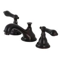 Thumbnail for Kingston Brass KS5565PKL Duchess Widespread Bathroom Faucet with Brass Pop-Up, Oil Rubbed Bronze - BNGBath