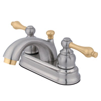 Thumbnail for Kingston Brass KB2609AL 4 in. Centerset Bathroom Faucet, Brushed Nickel/Polished Brass - BNGBath