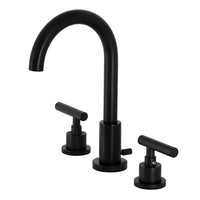 Thumbnail for Kingston Brass FSC8920CML Manhattan Widespread Bathroom Faucet with Brass Pop-Up, Matte Black - BNGBath
