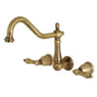 Thumbnail for Kingston Brass KS1283AL Wall Mount Kitchen Faucet, Antique Brass - BNGBath