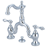 Thumbnail for Kingston Brass KS7971AL English Country Bathroom Bridge Faucet, Polished Chrome - BNGBath