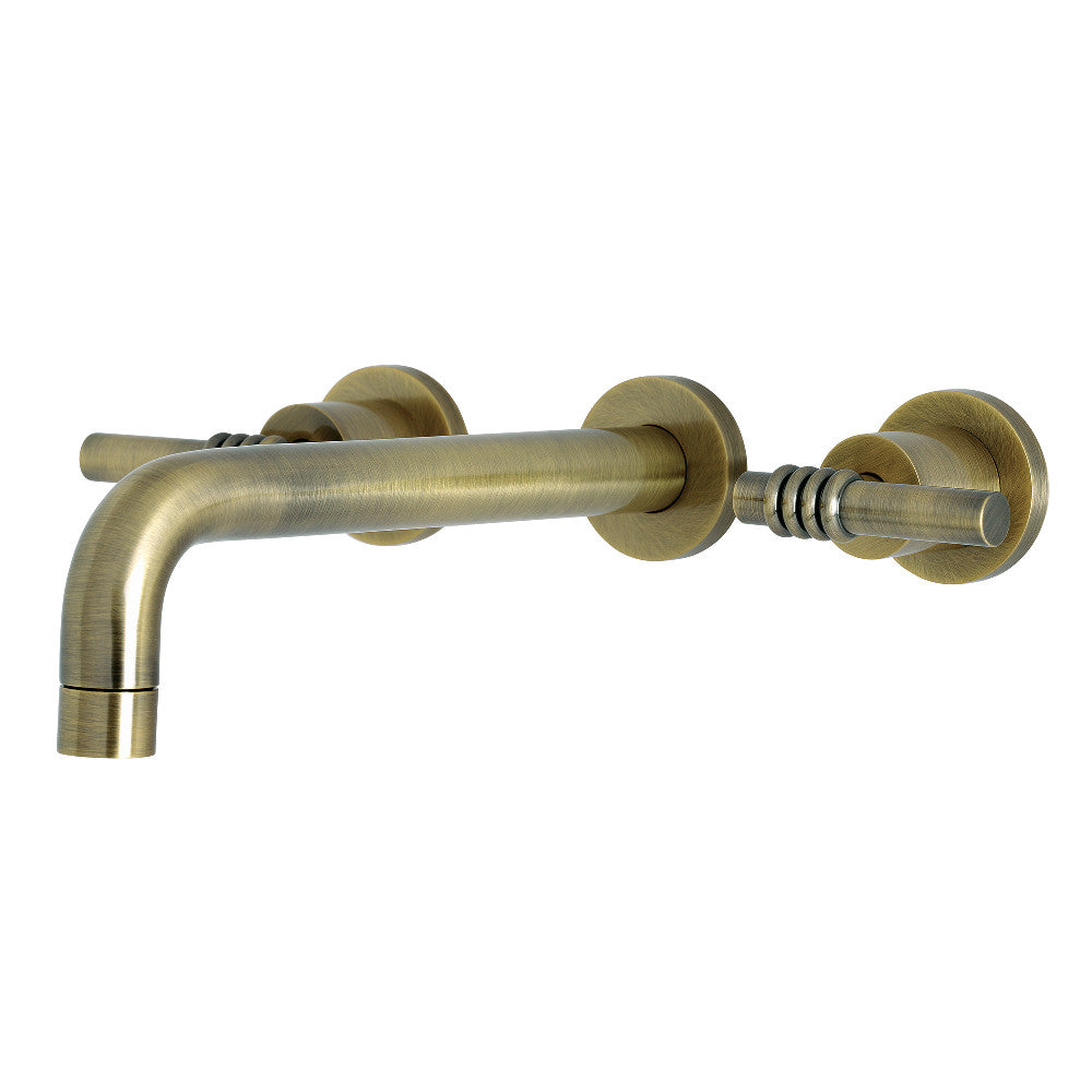 Kingston Brass KS8023ML Milano Two-Handle Wall Mount Tub Faucet, Antique Brass - BNGBath