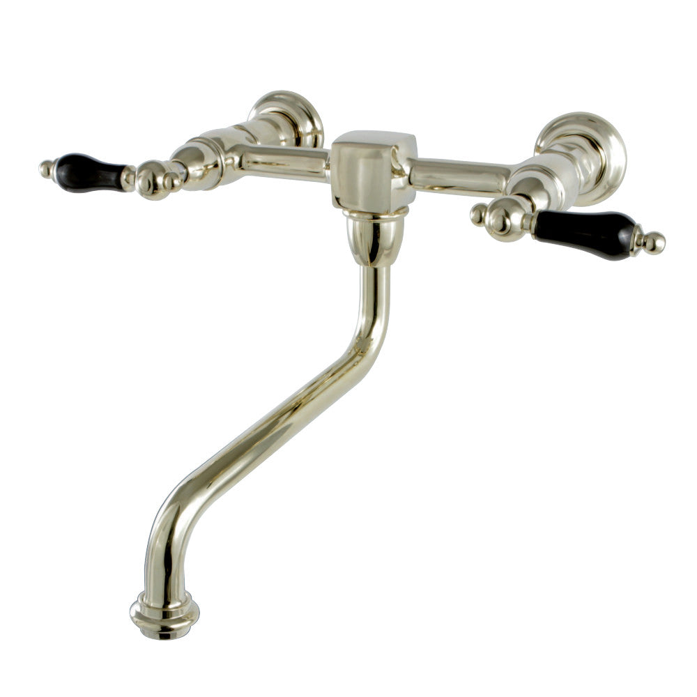 Kingston Brass KS1212PKL Duchess Wall Mount Bathroom Faucet, Polished Brass - BNGBath