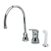 Thumbnail for Kingston Brass KS821C Single-Handle Widespread Kitchen Faucet, Polished Chrome - BNGBath
