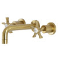 Thumbnail for Kingston Brass KS8127NX Hamilton Two-Handle Wall Mount Bathroom Faucet, Brushed Brass - BNGBath