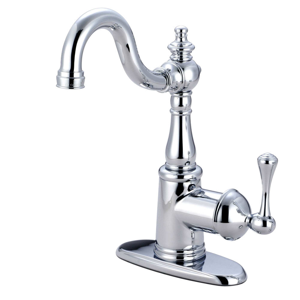 Kingston Brass KS7491BL English Vintage Bar Faucet with Cover Plate, Polished Chrome - BNGBath