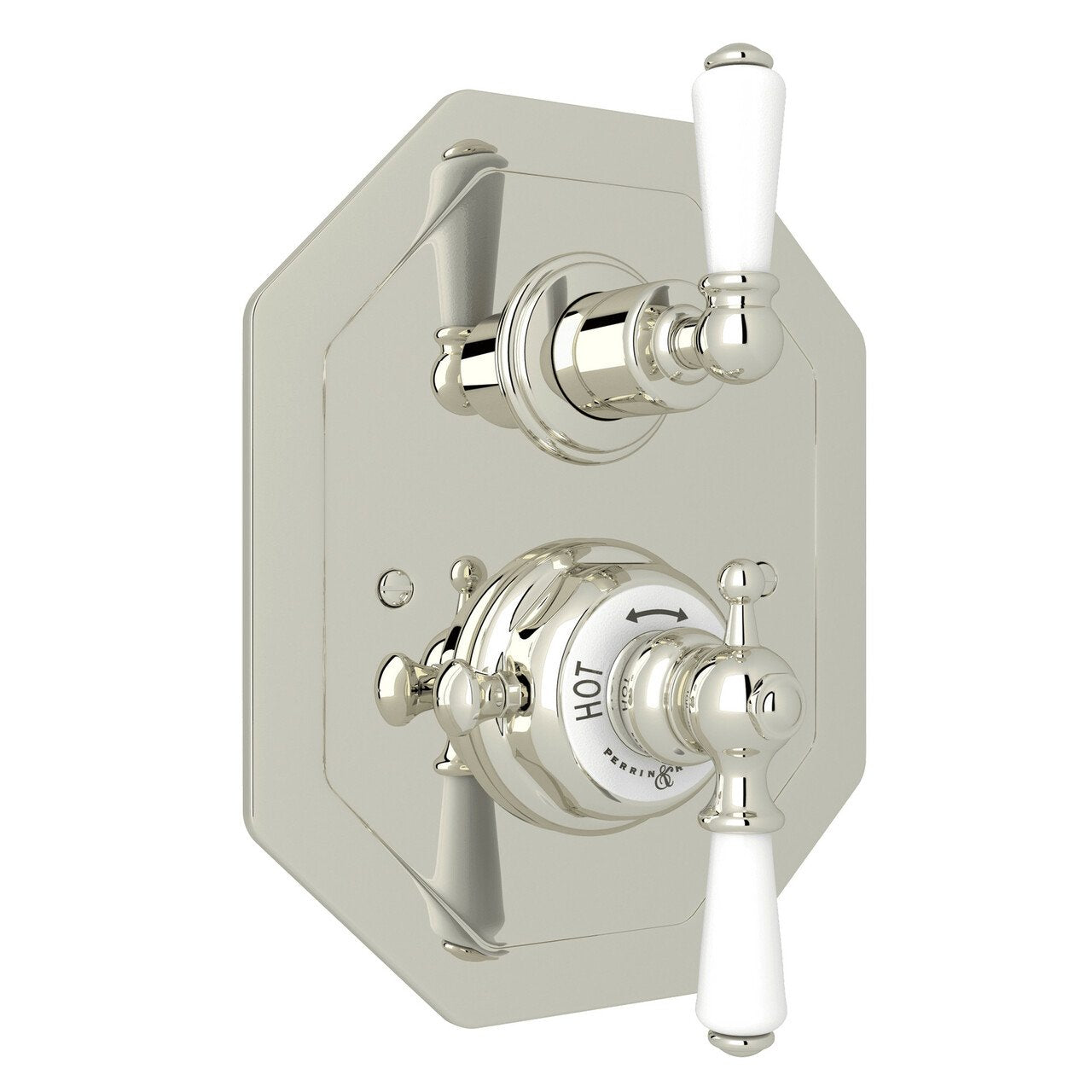 Perrin & Rowe Edwardian Octagonal Concealed Thermostatic Trim with Volume Control - BNGBath