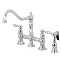 Thumbnail for Kingston Brass KS3271ALBS Kitchen Faucet with Side Sprayer, Polished Chrome - BNGBath