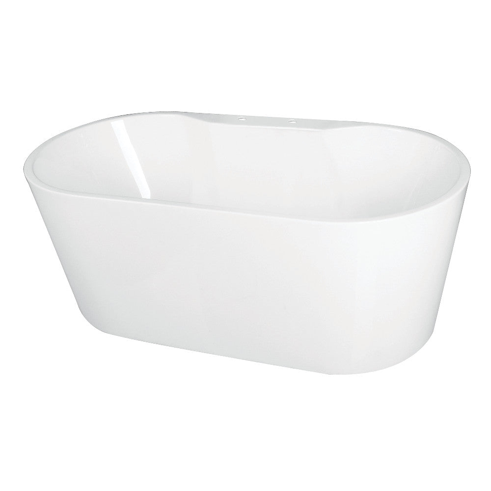 Aqua Eden VT7DE552823 55-Inch Acrylic Freestanding Tub with Deck for Faucet Installation, White - BNGBath