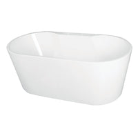 Thumbnail for Aqua Eden VT7DE552823 55-Inch Acrylic Freestanding Tub with Deck for Faucet Installation, White - BNGBath