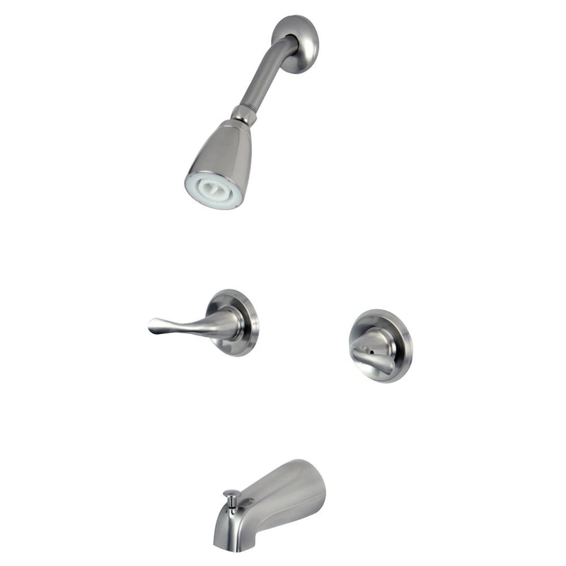 Kingston Brass KB2248YL Two Handle Tub Shower Faucet, Brushed Nickel - BNGBath