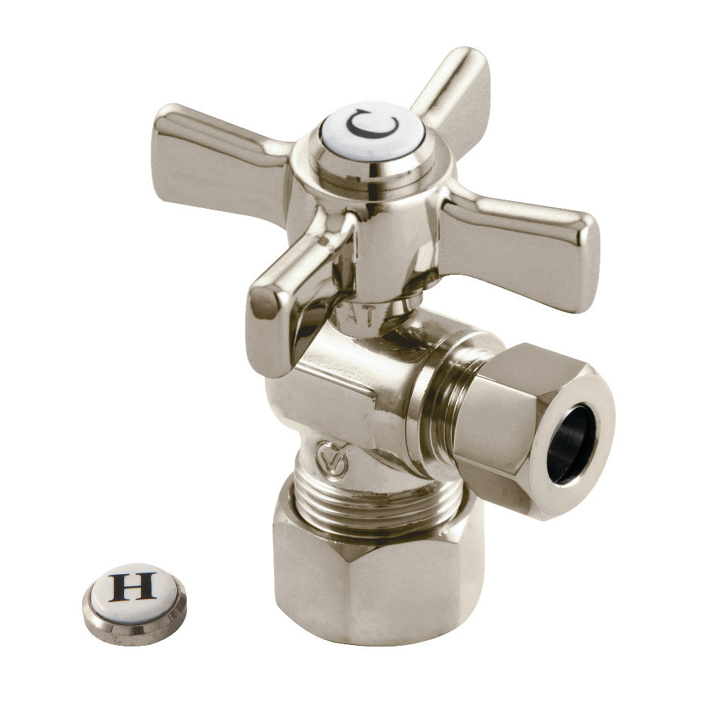 Kingston Brass CC53308ZX 5/8" X 3/8" OD Comp Angle Stop Valve, Brushed Nickel - BNGBath