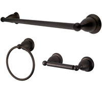 Thumbnail for Kingston Brass BAK175248ORB Heritage 3-Piece Bathroom Accessory Set, Oil Rubbed Bronze - BNGBath