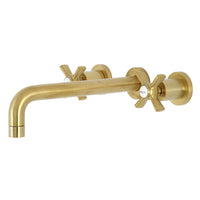 Thumbnail for Kingston Brass KS8027ZX Millennium Two-Handle Wall Mount Tub Faucet, Brushed Brass - BNGBath