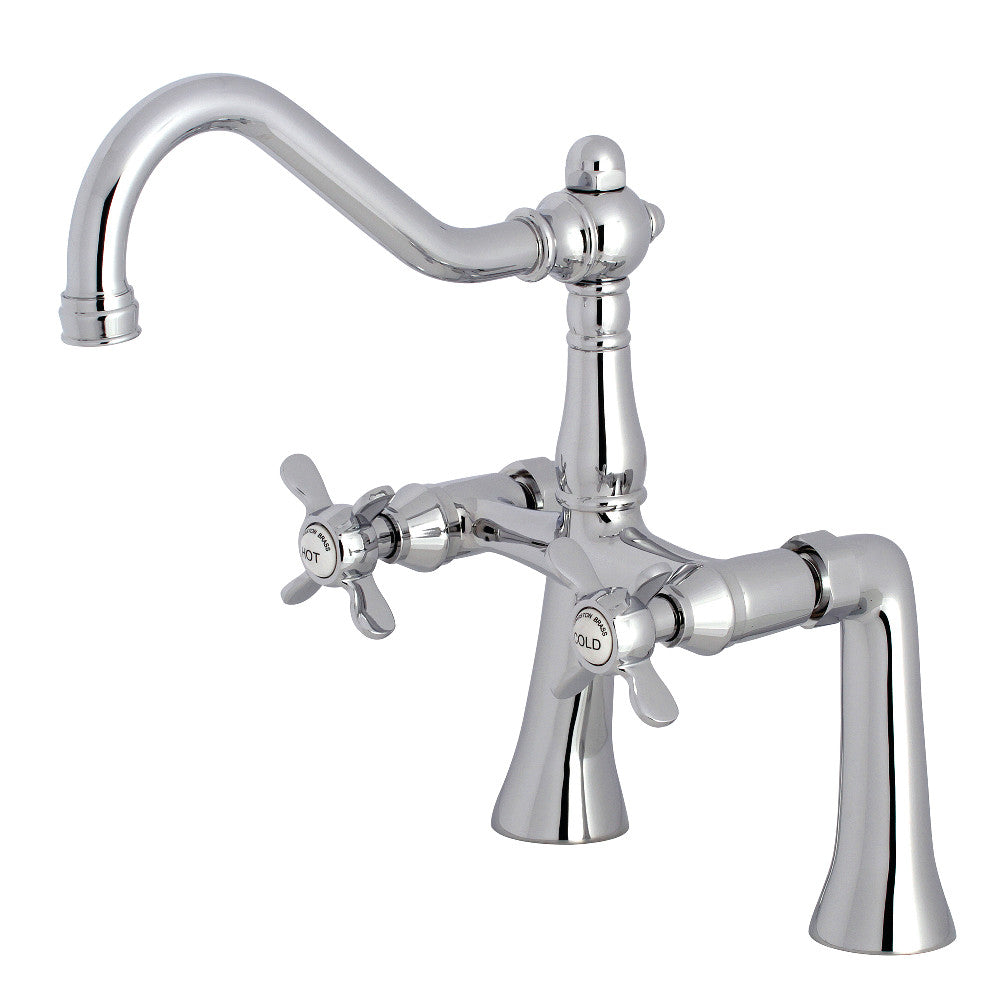 Kingston Brass KS3231BEX Essex 7-Inch Center Deck Mount Clawfoot Tub Faucet, Polished Chrome - BNGBath