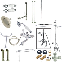 Thumbnail for Kingston Brass CCK1171DPL Vintage Clawfoot Tub Faucet with Shower Riser Package, Polished Chrome - BNGBath