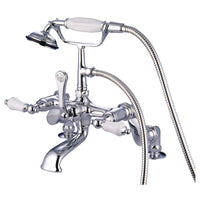 Thumbnail for Kingston Brass CC656T1 Vintage Adjustable Center Deck Mount Tub Faucet, Polished Chrome - BNGBath