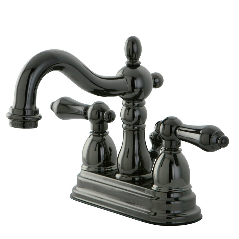 Kingston Brass NB1600AL 4 in. Centerset Bathroom Faucet, Black Stainless Steel - BNGBath