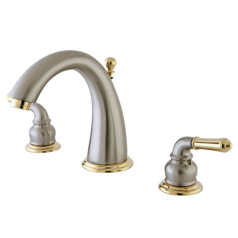 Kingston Brass KS2969 8 in. Widespread Bathroom Faucet, Brushed Nickel/Polished Brass - BNGBath