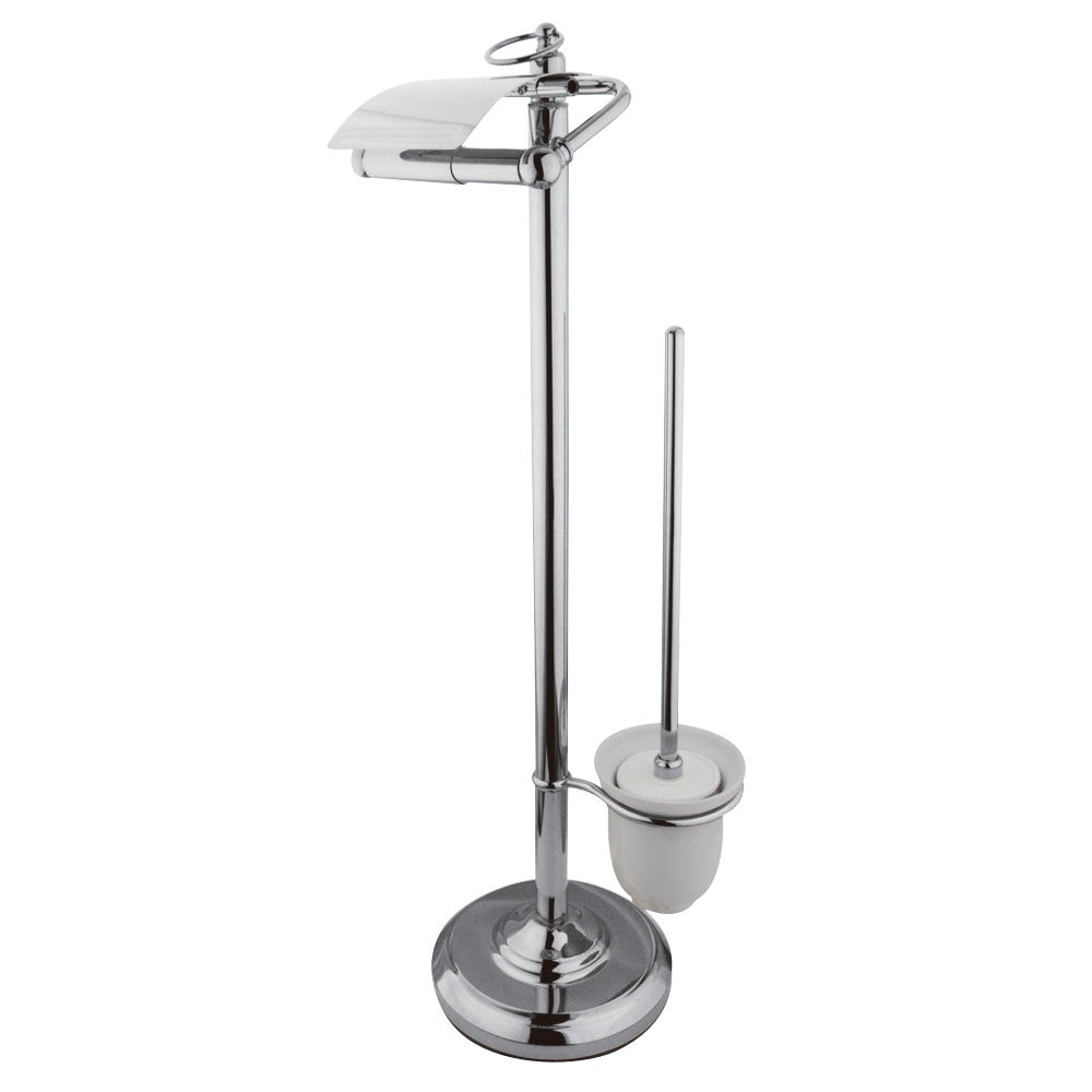 Kingston Brass CC2011 Pedestal Toilet Paper Holder Stand with Brush, Polished Chrome - BNGBath