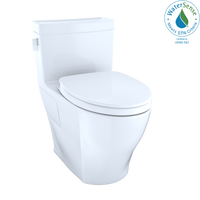 Thumbnail for TOTO Legato WASHLET+ One-Piece Elongated 1.28 GPF Universal Height Skirted Toilet with CEFIONTECT,  - MS624124CEFG#01 - BNGBath