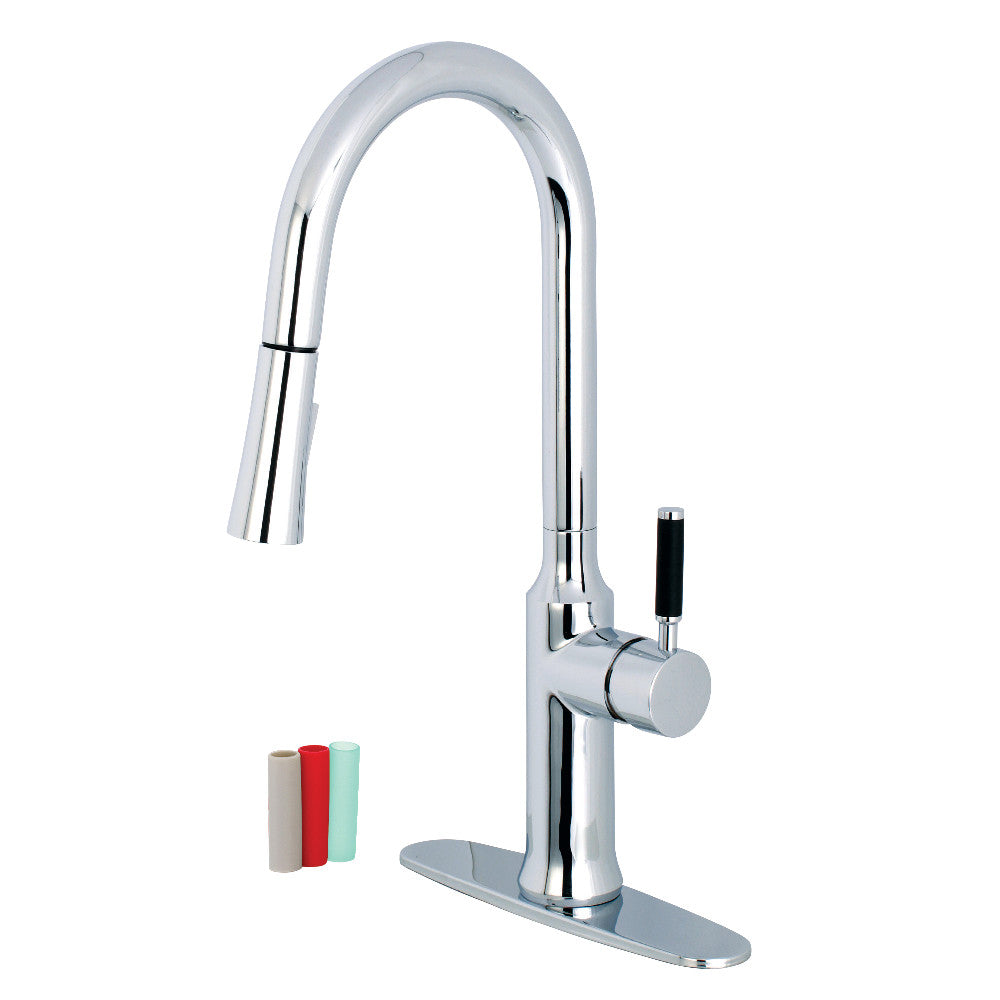 Gourmetier LS2721DKL Single-Handle Pull-Down Kitchen Faucet, Polished Chrome - BNGBath