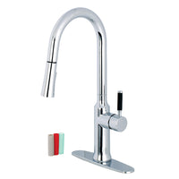 Thumbnail for Gourmetier LS2721DKL Single-Handle Pull-Down Kitchen Faucet, Polished Chrome - BNGBath