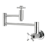 Thumbnail for Kingston Brass KS8101DX Concord Wall Mount Pot Filler Kitchen Faucet, Polished Chrome - BNGBath