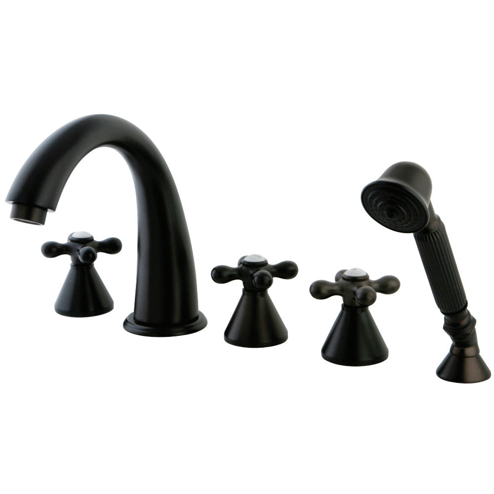 Kingston Brass KS23655AX Roman Tub Faucet 5 Pieces with Hand Shower, Oil Rubbed Bronze - BNGBath