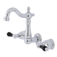 Thumbnail for Kingston Brass KS1221PKL Duchess Two-Handle Wall Mount Bathroom Faucet, Polished Chrome - BNGBath