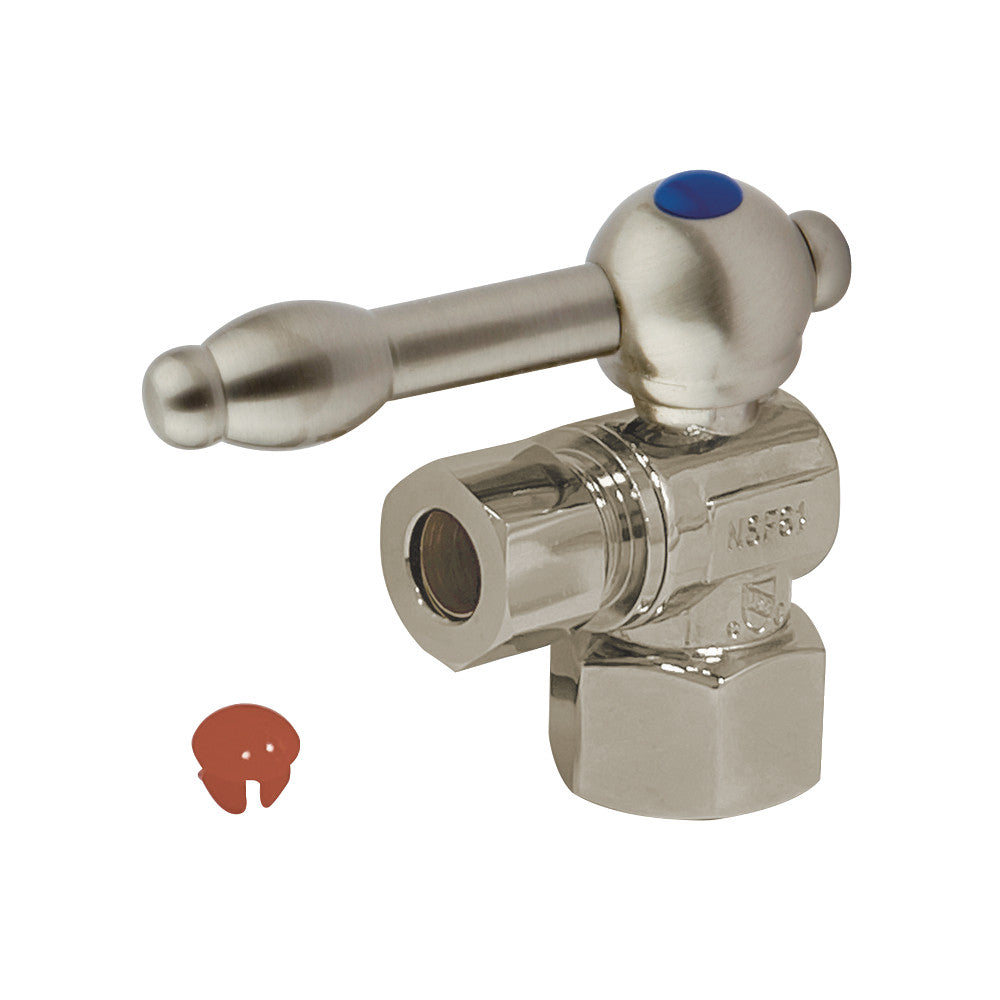 Kingston Brass CC43108KL 1/2" IPS X 3/8" OD Comp Angle Stop Valve, Brushed Nickel - BNGBath