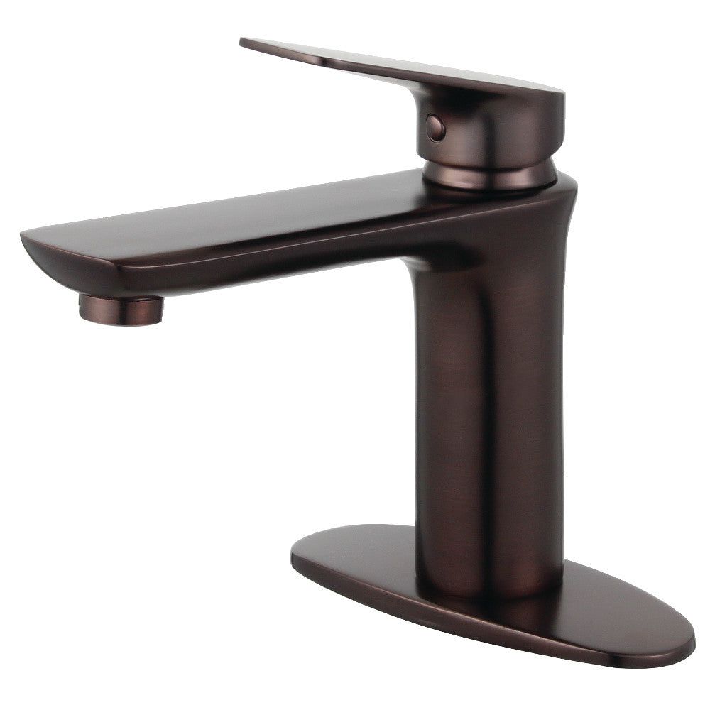 Fauceture LS4205CXL Frankfurt Single-Handle Bathroom Faucet with Deck Plate and Drain, Oil Rubbed Bronze - BNGBath