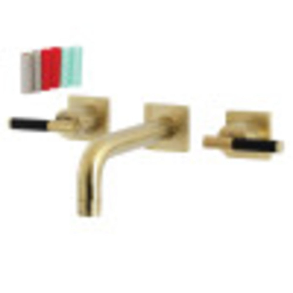 Kingston Brass KS6127CKL Ksiser Two-Handle Wall Mount Bathroom Faucet, Brushed Brass - BNGBath