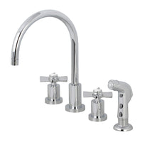 Thumbnail for Kingston Brass KS8721ZX Widespread Kitchen Faucet, Polished Chrome - BNGBath