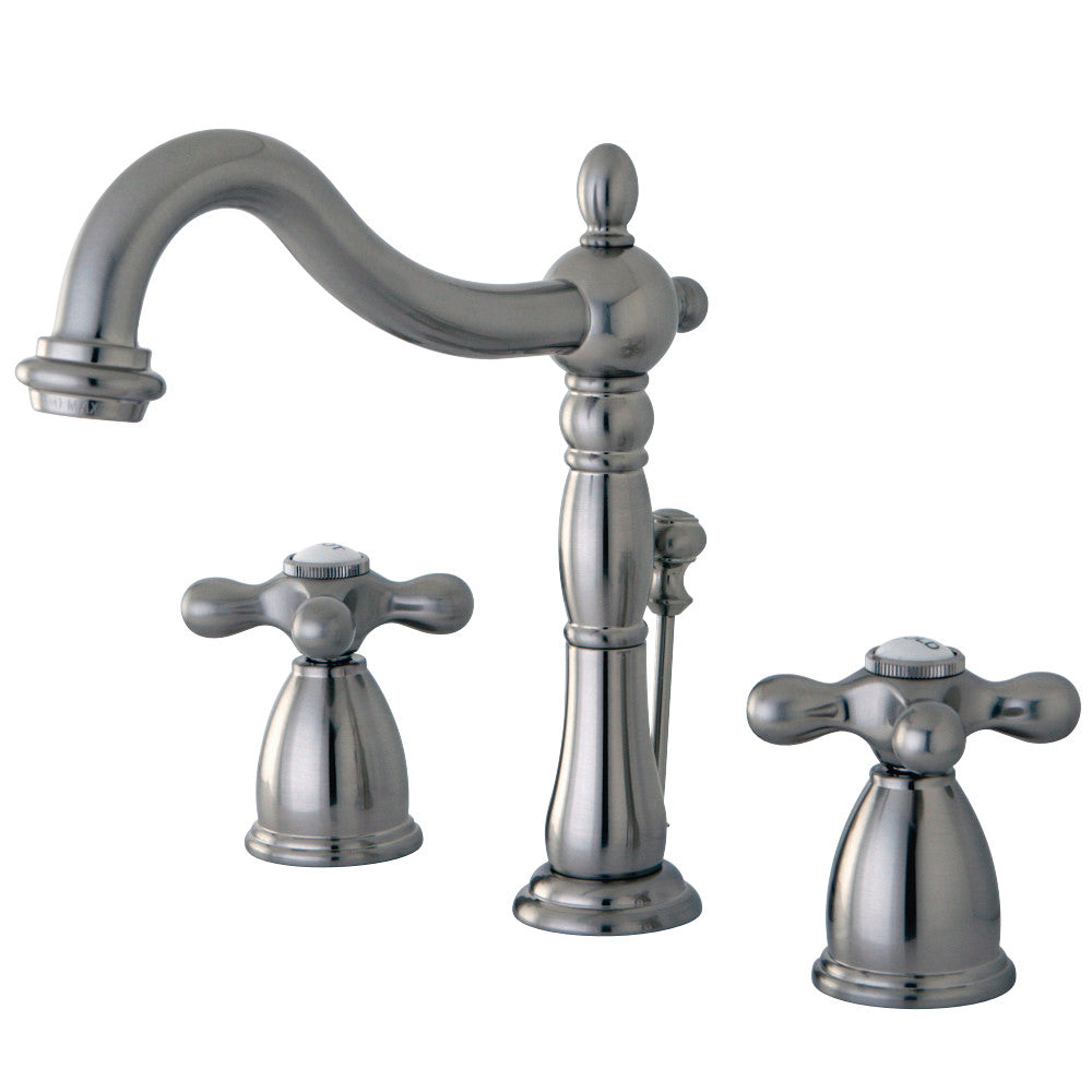 Kingston Brass KB1978AX Heritage Widespread Bathroom Faucet with Plastic Pop-Up, Brushed Nickel - BNGBath